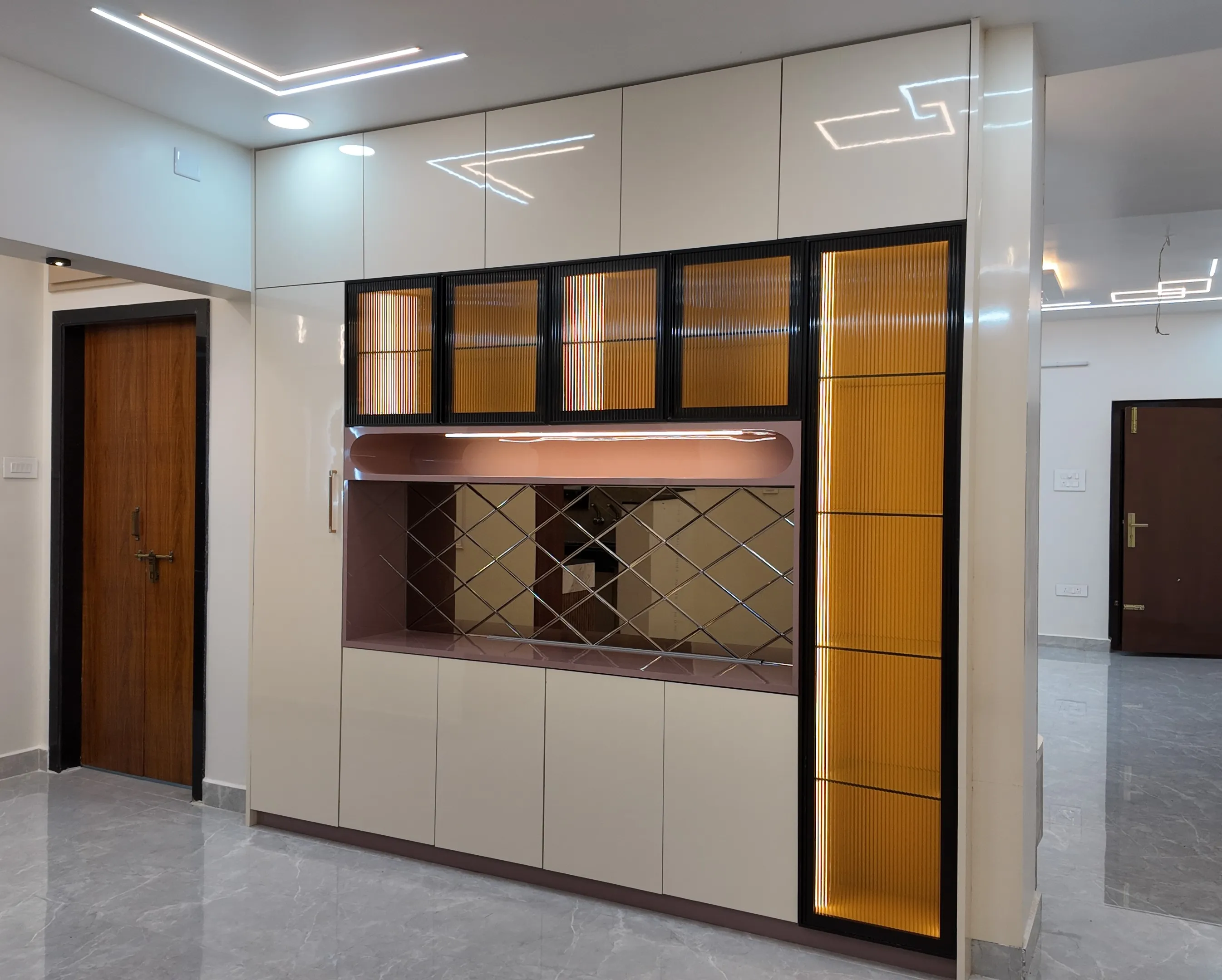 3BHK Interior Project — Completed, crockery unit, Architale