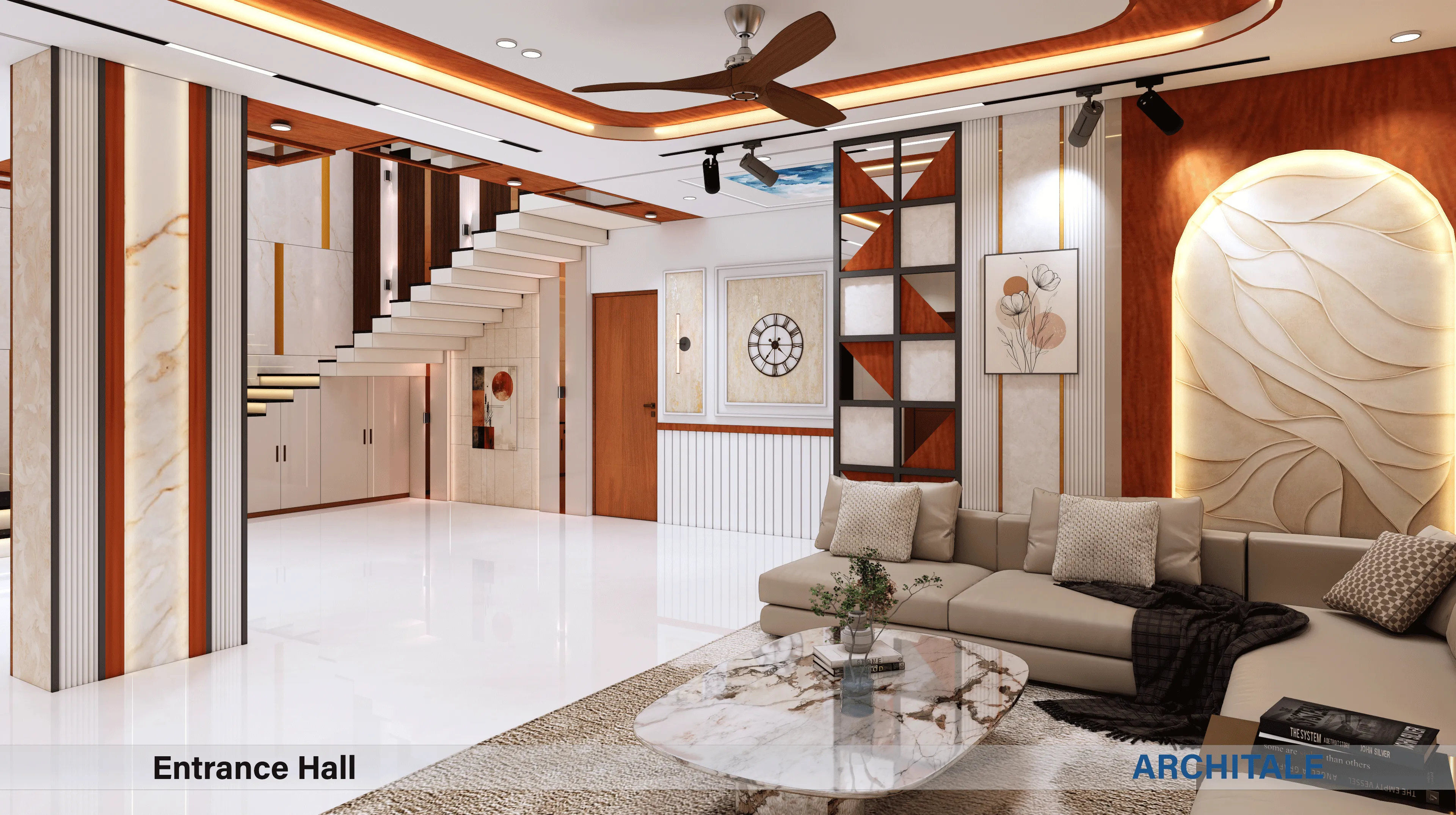 Premium Villa Project — entrance hall design render, Architale